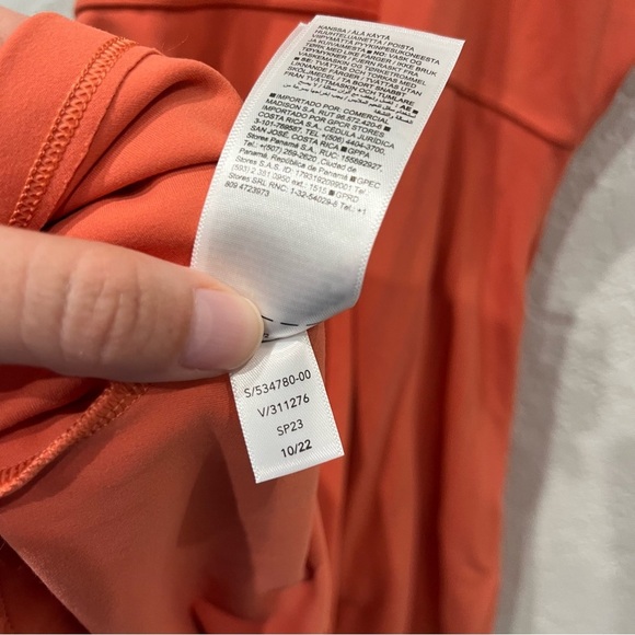 Athleta Dress Women's S/T Small Tall Conscious Mini Dress Orange Sporty Pockets - Picture 9 of 11